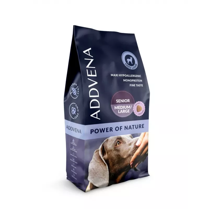 ADDVENA Power of Nature Senior Medium/Large ėriena - sausas šunų ėdalas - 10kg