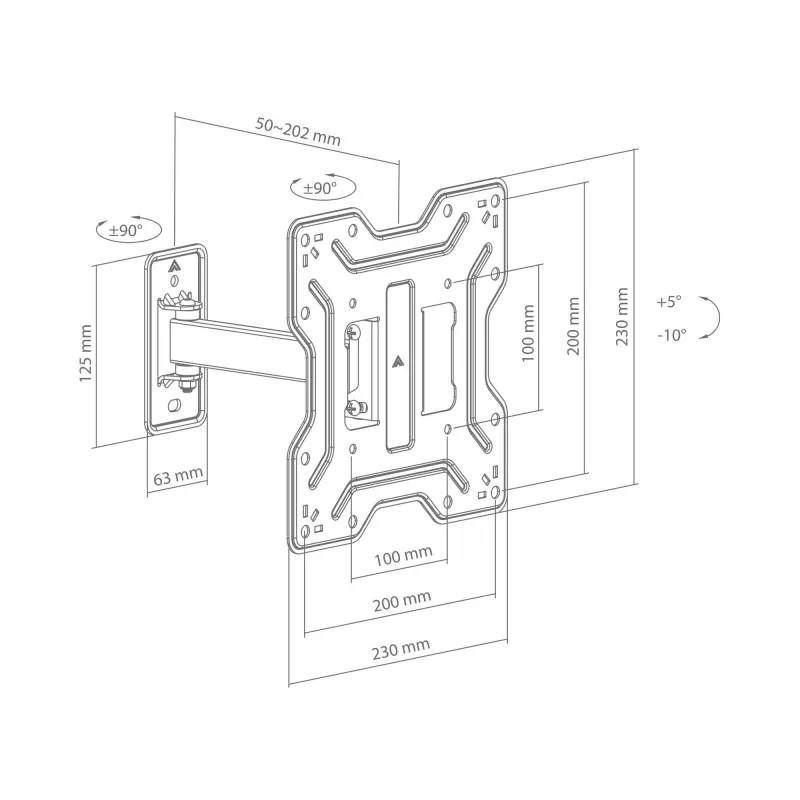 Sbox LCD-421 pilno judesio TV laikiklis (23-43 col./30kg/200x200)