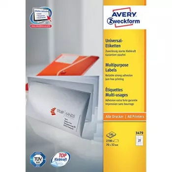 Avery-Zweckform 3479 Lipdukai Baltas Popierius 70x32mm Nuolatiniai Lipnūs