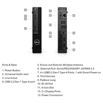 Darbalaukis Dell OptiPlex 3090 (i5-10500T, 8 GB RAM, 256 GB NVMe, Intel UHD 630, Windows 11 Pro) Grade A Atnaujintas