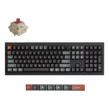 Mechaninė pilno dydžio (100 %) klaviatūra Keychron V6 Ultra 8K — QWERTY, Bluetooth, RGB LED, juoda