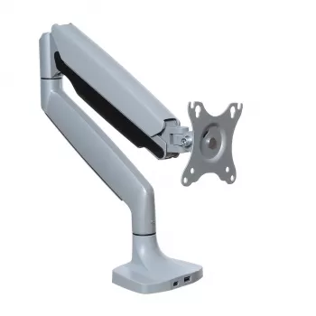 Monitorinis stovas ART RAMM L-35HD 17–45 colių ekranams, dujinė spyruoklė, spaustukas, USB-C ir USB-A, iki 27 kg