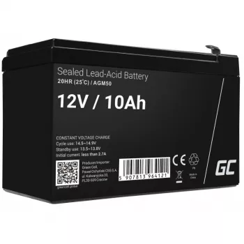 UPS baterija Green Cell AGM50 12 V 10 Ah VRLA AGM, 65×151×95 mm, 2,45 kg, juoda