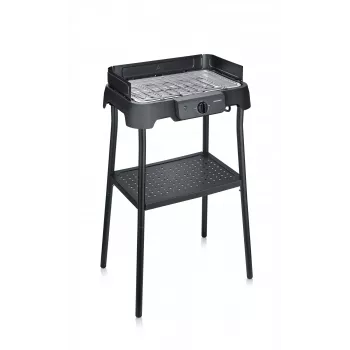 Elektrinis stalinis grilis SEVERIN PG 8594 – 2000 W, stačiakampės grotelės, juodos spalvos