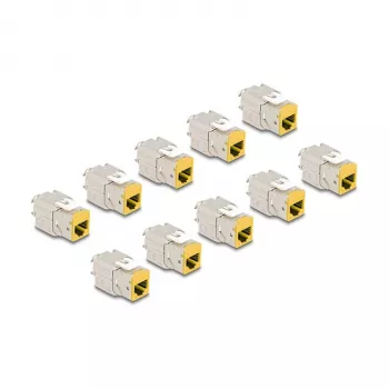 DeLOCK keystone modulis 88111 Plokščias Geltonas RJ-45 10 vnt.