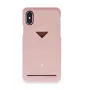 VixFox Card Slot Back Shell iPhone X/XS – rožinis apsauginis dėklas su kortelių kišene
