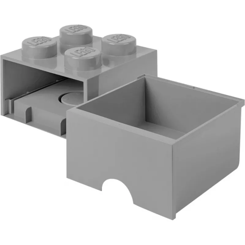 Room Copenhagen LEGO Storage Brick Drawer 4 – tamsiai pilka, sukraunamas plastikinis stalčius žaislams ir smulkiems daiktams