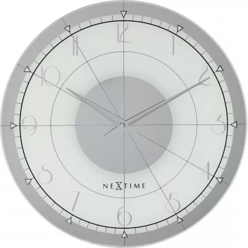 NeXtime klok 8125 Fancy Round, Ø43 cm, sieninis, baltas/sidabrinis