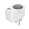 Gembird TA-ACPDQC20-01-W Universalus 20W USB įkroviklis su praėjimo kištukiniu lizdu, baltas