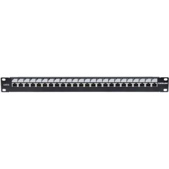 Intellinet Patch Panel, Cat6, UTP, 24 prievadai, 1U, fiksavimo funkcija, viršutinis užspaudimas, juoda