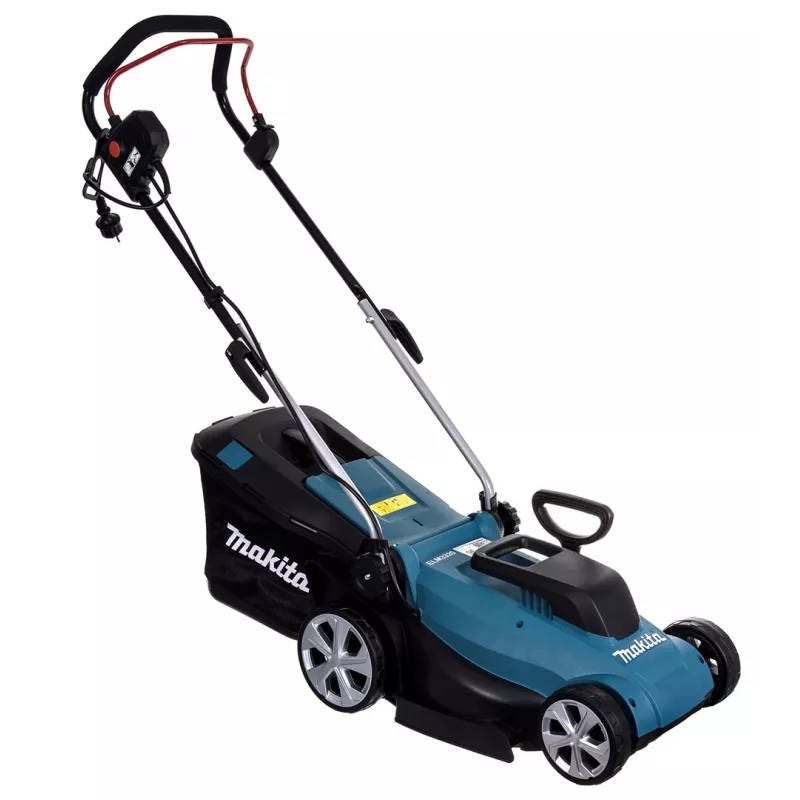 Elektrinė vejapjovė Makita ELM3320, varoma už nugaros, juoda/turkio spalvos, AC