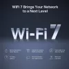 Stalininis maršrutizatorius MERCUSYS MR47BE — triju juostų „Wi‑Fi 7“ (2,4/5/6 GHz), 9300 Mbps, 3× RJ‑45, 2,5GbE, 6 išorinių antenų