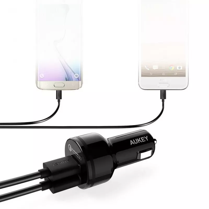 Automobilinis greitasis įkroviklis CC-T8 2xUSB 3.0 6A 36W + micro USB laidas 1m