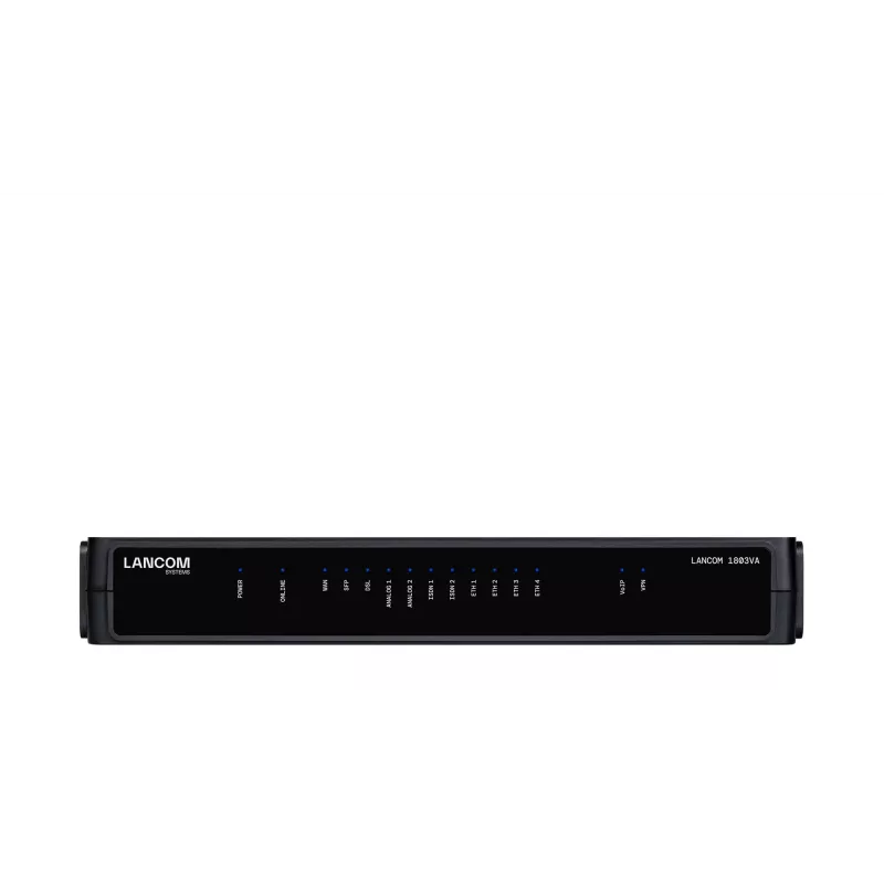 Maršrutizatorius LANCOM 1803VA juodas su 1 ventiliatoriumi, SNMP, Ethernet 10/100/1000 Mbit/s