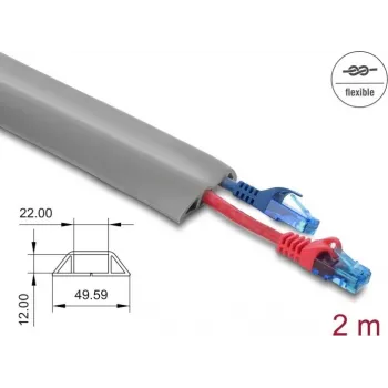 Kabelių mova DELOCK 20767 PVC Pilka 1 vnt.