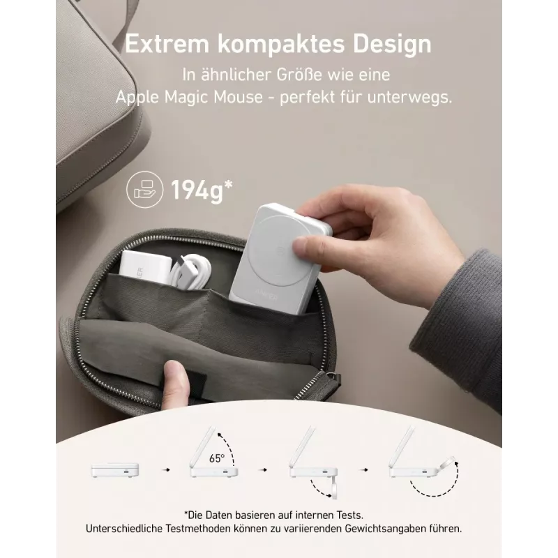 Anker MagGo 3-in-1 15W belaidė įkrovimo stotelė sulankstoma balta EU
