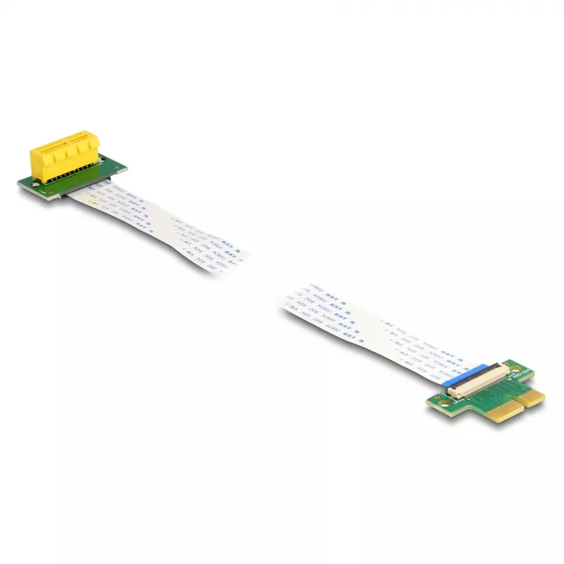 DeLOCK Riser Card PCI Express x1 vyriškas į x1 lizdą 90° kampu su FPC kabeliu 30 cm