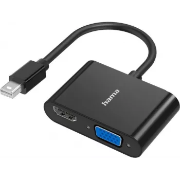 Vaizdo adapteris HAMA Classic Line Mini DisplayPort į VGA/HDMI 2in1, Ultra HD 4K palaikymas
