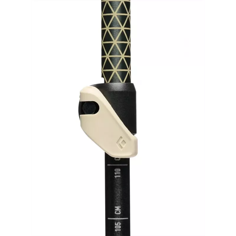 Trekkingo lazdos Black Diamond Trail Cork, reguliuojamos 100–140 cm, aliuminio, kamštinė/EVA rankena, 3 segmentų, žalia/ smėlio