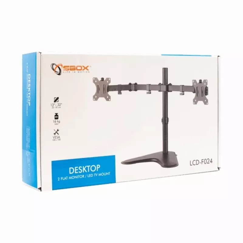 Sbox Desktop LCD-F024 dviejų monitorių stovas
