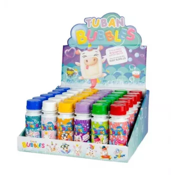 Muilinių burbulų rinkinys Tuban DISPLAY SMALL SOAP BUBBLES MIX 36 vnt. x 60 ml