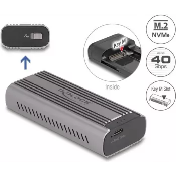 SSD korpusas DeLOCK 42029 USB Type-C 40 Gbps M.2 NVMe PCIe