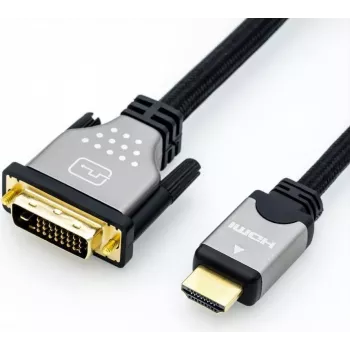 HDMI–DVI adapteris ROLINE 11.04.5873 5 m juodas sidabrinis