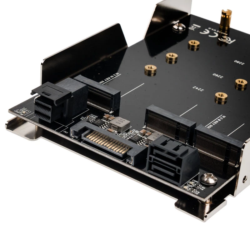 SilverStone SST-SDP12 adapteris 3,5" angai: 2x M.2 SATA ir 1x M.2 NVMe SSD