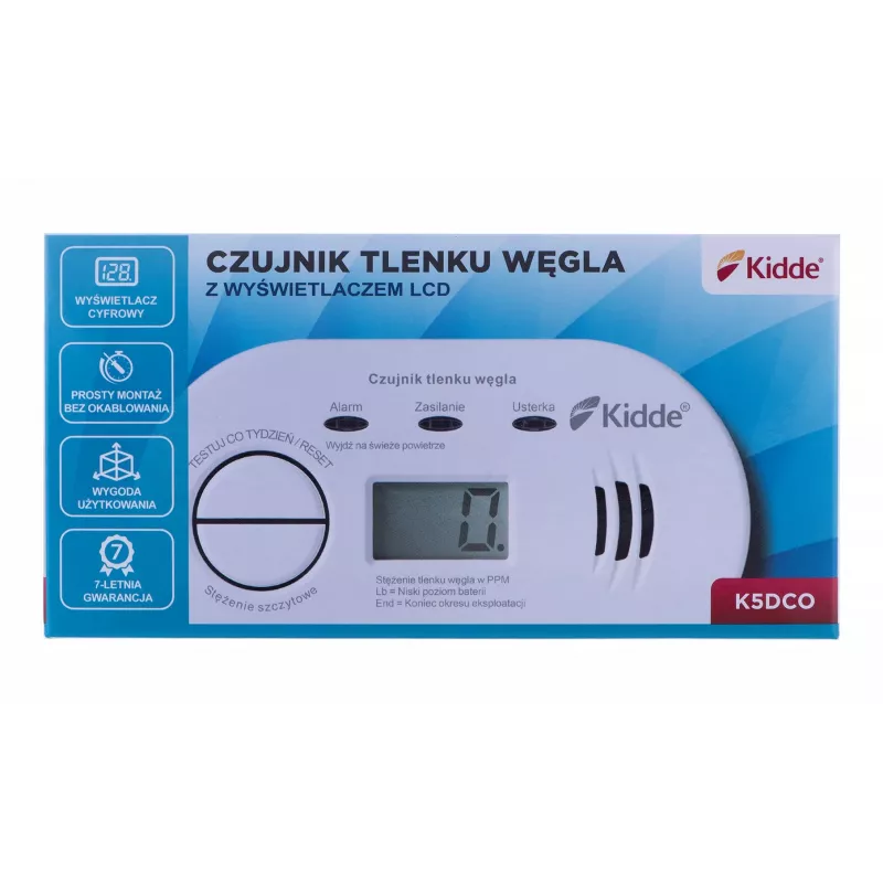 K5DCO Kidde anglies monoksido detektorius su LCD ekranu