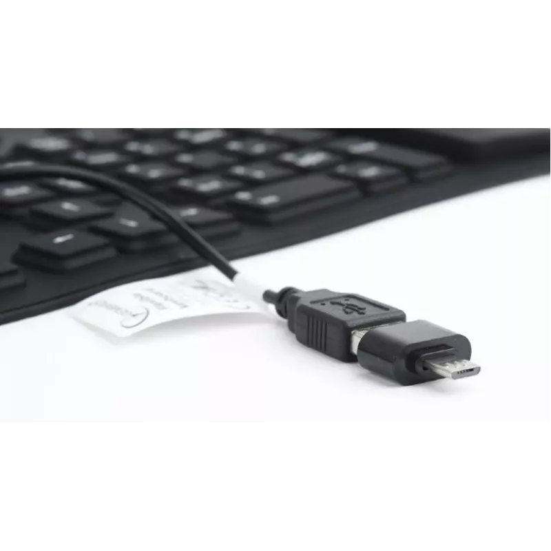 Silicone klaviatūra Gembird KB-109F-B juoda USB+PS/2