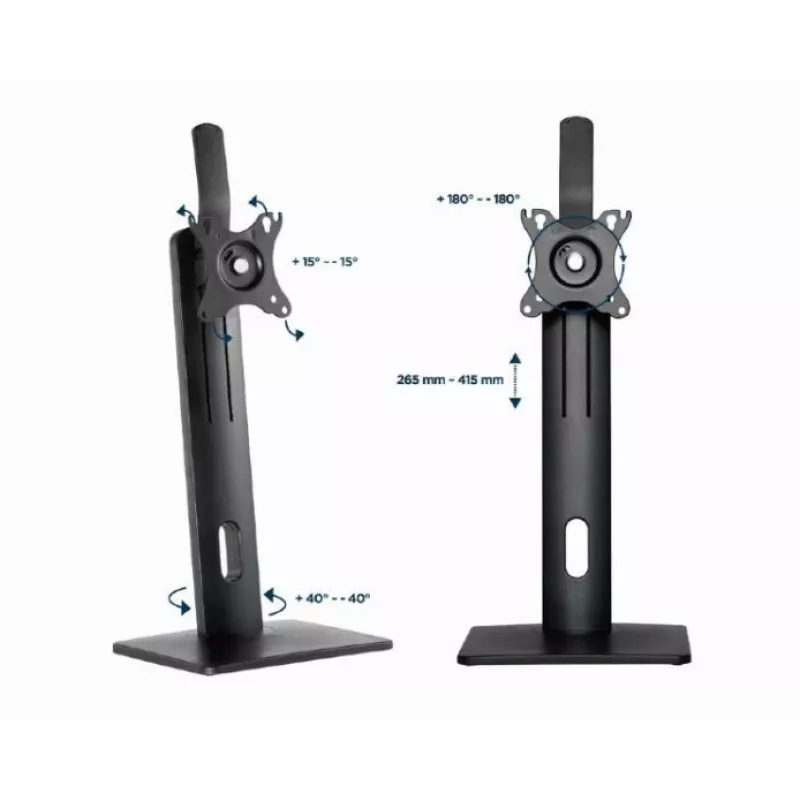 Gembird MS-D1-01 reguliuojamo aukščio monitoriaus stovas juodas