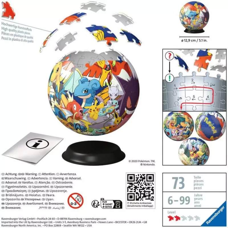 Ravensburger Pokemon 3D dėlionė 72 vnt. Animaciniai filmai