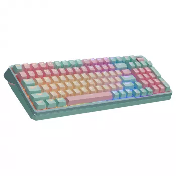 Klaviatūra Cooler Master MK770 mechaninė, USB + RF belaidis + Bluetooth, QWERTY prancūziškas, 99 klavišai, RGB, turkio spalvos