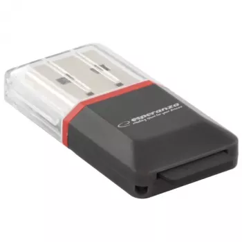Esperanza EA134K kortelių skaitytuvas, juodas, sidabrinis, permatomas, USB 2.0