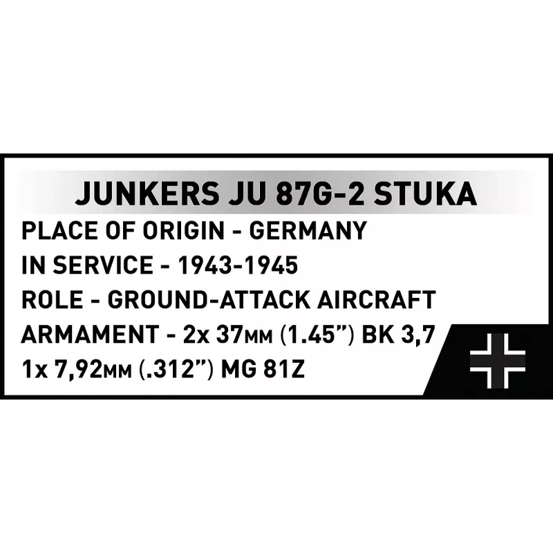 Konstruktorius Cobi Blocks Junkers JU 87G-2 Stuka 571 dalių modelio rinkinys