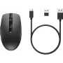 HP 710 belaidė įkraunama tyli pelė, ambidekstrinė, RF belaidė + Bluetooth, 3000 DPI, juoda