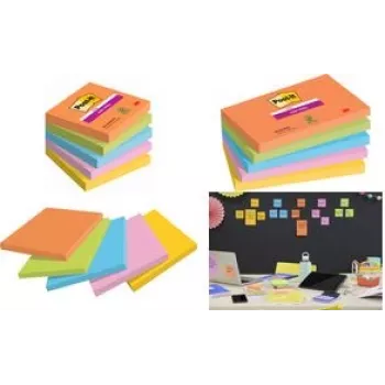 Post-it Super Sticky Notes Boost Collection lipnūs lapeliai ekstra stiprūs, įvairių spalvų, 5 blokai (7100258933)