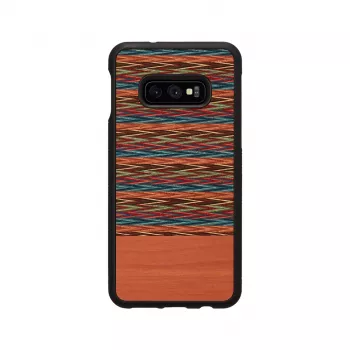 Dėklas Samsung Galaxy S10e man and wood – rudas languotas su juodu apvadu