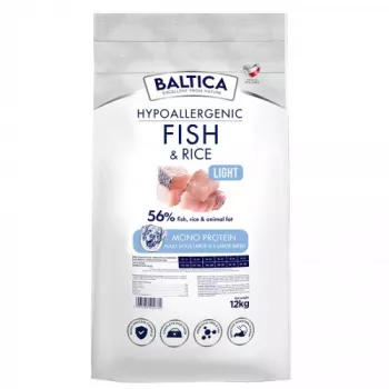BALTICA Nutraceutic Hypoalergeninis Light L/XL Žuvis su ryžiais - sausas šunų ėdalas - 12kg