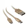 Akasa AK-CBUB42-12GL USB laidas 1,2 m USB 2.0 USB A USB C / Micro-USB B Auksinis