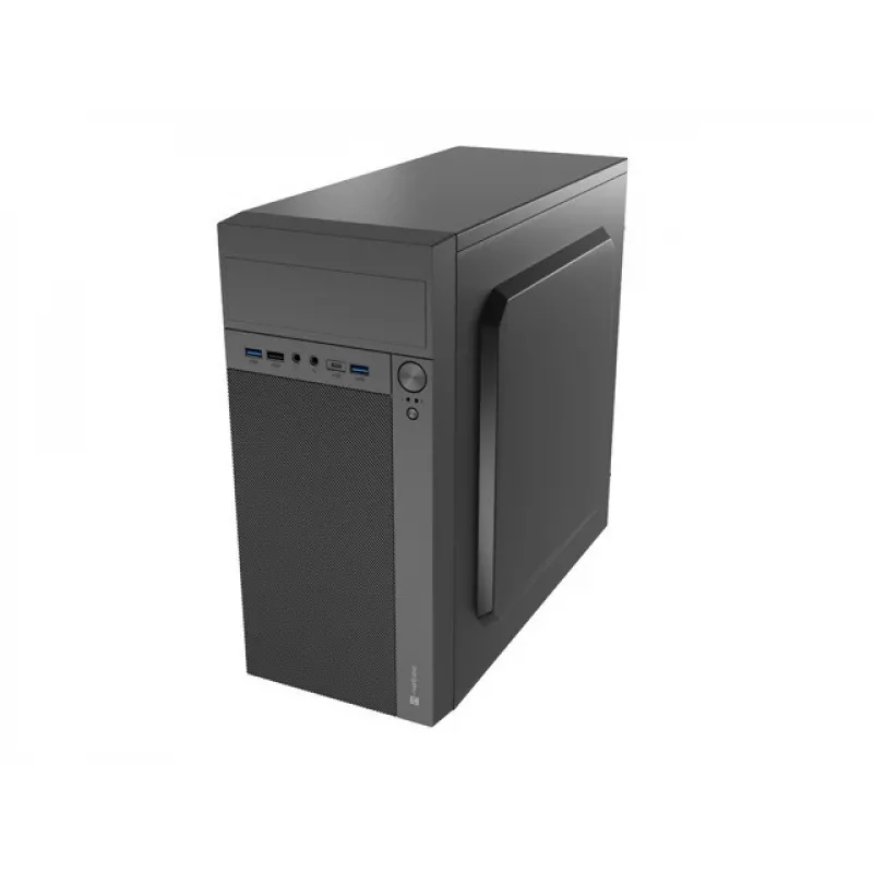 Korpusas NATEC Helix Mini Tower juodas – Micro-ATX/Mini-ITX, 3x3,5 col. + 5x2,5 col., 33 cm GPU, USB-C/USB-A
