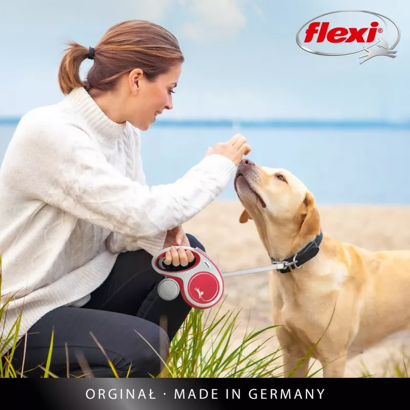 Flexi New COMFORT 8 m Juoda, Pilka Šunų Ištraukiamas Pavadėlis