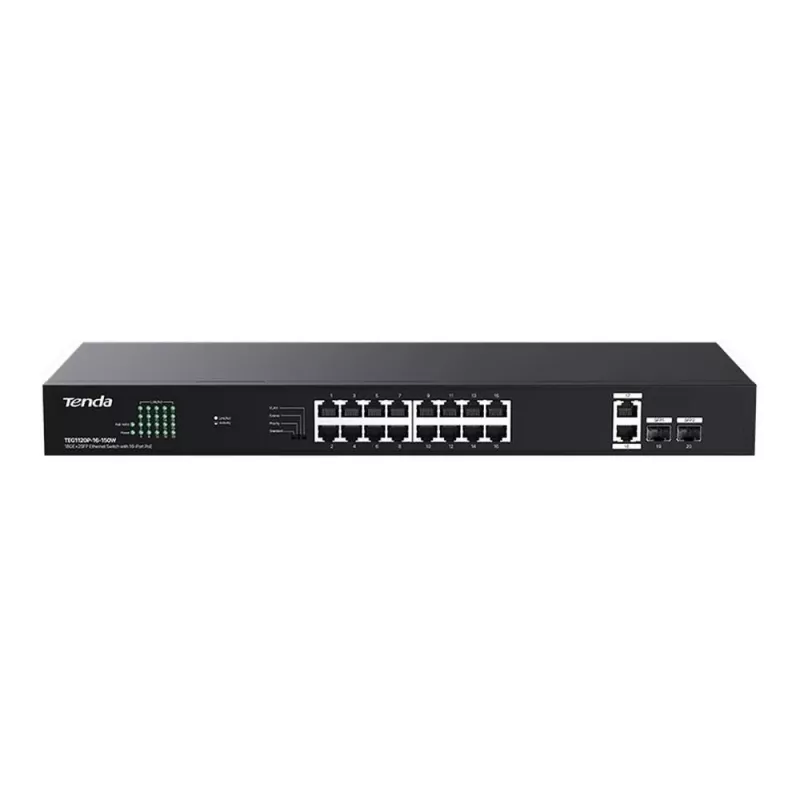 TENDA TEG1120P-16-150W valdiklis PoE+ Gigabit 16x 1Gb/s, 135W PoE biudžetas