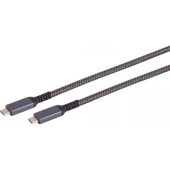 USB kabelis S/CONN 14-75007 USB 3.2 Gen 2 2m USB-C juodas baltas