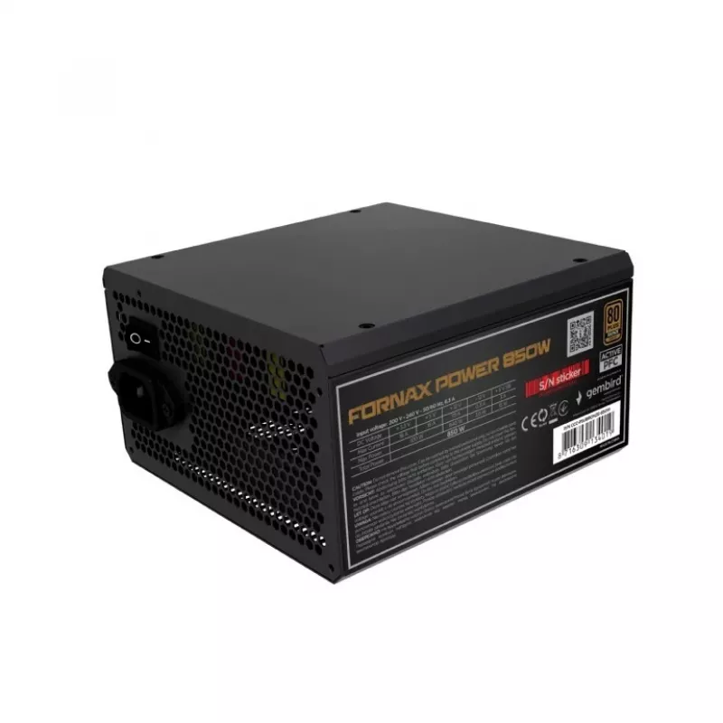 Maitinimo blokas 850W aktyvus PFC 12 cm ventiliatorius 80+Bronze pramoninis Gembird CCC-PSUBRONZE-850W-10