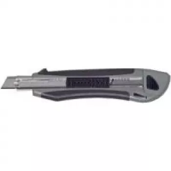 MAUL Cutter Profi 77418-84, 18 mm nulaužiamų geležčių peilis su automatine geležtės kaita, minkšta rankena, metalinis geležtės kreipiklis, su 2 atsarginėmis geležtėmis