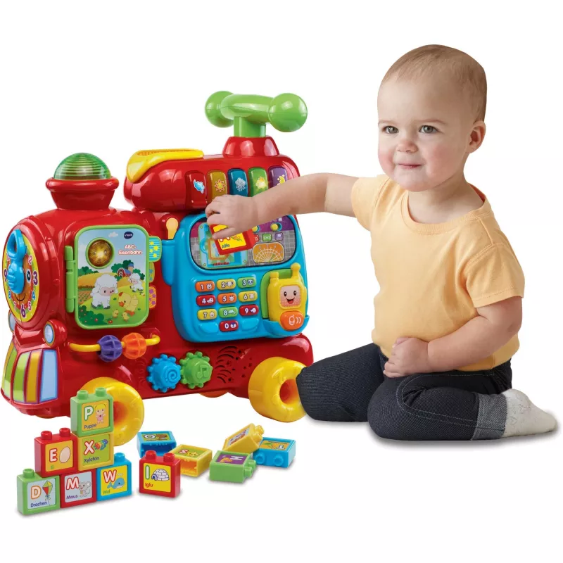 VTech Baby 80-181904 ABC geležinkelis, stumdomas žaislas ant keturių ratų, 12–36 mėn.
