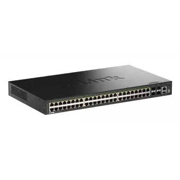D-Link 52 prievadų „Gigabit“ sukraunamas „PoE+“ valdomas jungiklis su 4 x 10G SFP+ prievadais