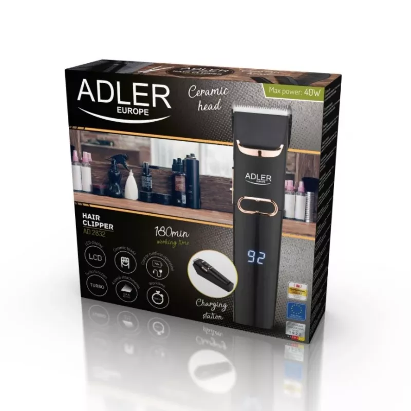 Adler AD 2832 belaidė kirpimo mašinėlė plaukams, juoda