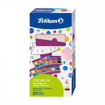 Dažų rinkinys „Pelikan 701211“ – 24 spalvos vandens pagrindo kūrybiniams darbams